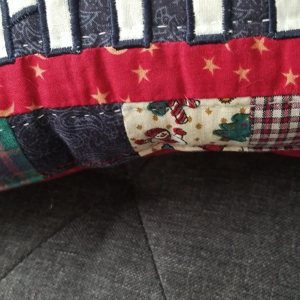 Snowman Jingle Bell Accent Throw Pillow Vintage